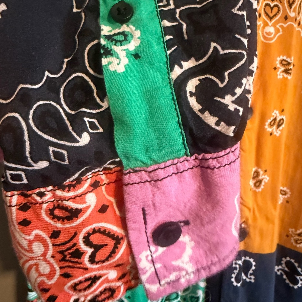 Sun + Stone Multicolor Patchwork Paisley Bandana … - image 4